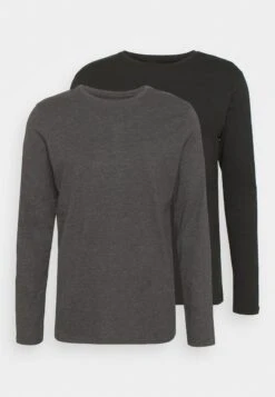 Pier One 2 PACK - Langarmshirt - Dark Grey/black 12 Pier One 2 PACK - Langarmshirt - Dark Grey/black -Pier One 007c88127656457c8f19869283e98031