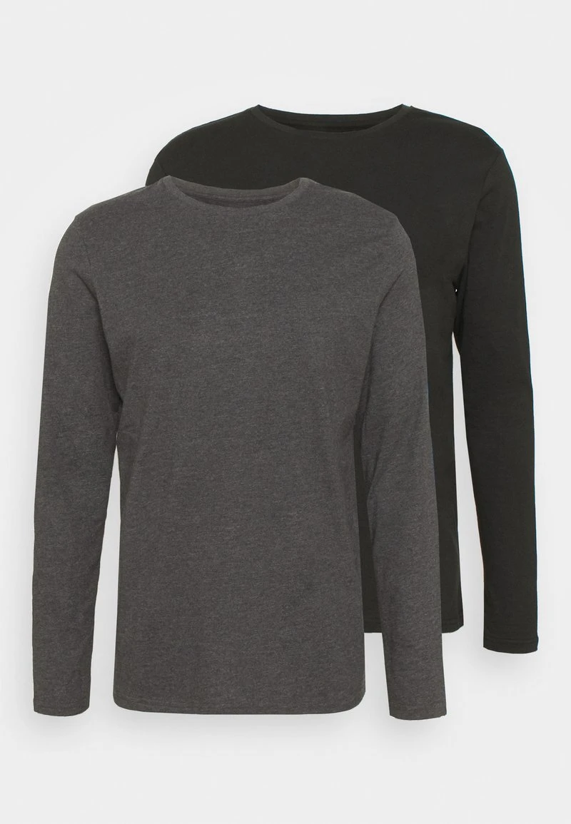 Pier One 2 PACK - Langarmshirt - Dark Grey/black 7 Pier One 2 PACK - Langarmshirt - Dark Grey/black – Bild 5