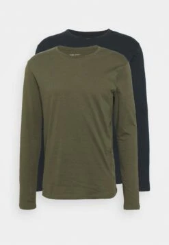 Pier One 2 PACK - Langarmshirt - Olive/dark Blue -Pier One 6a7de77a56f84556b3881a12d29e9a91