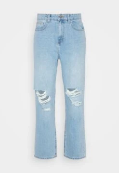 Pier One DISTRESS ON KNEES - Jeans Relaxed Fit - Light Blue Denim -Pier One 6c561d8272b94404a72faaf104617fd2