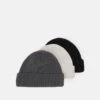 Pier One UNISEX 3 PACK - Mütze - Black/dark Grey/off-white/ -Pier One 6ff45e637c064289bc89bdd981008db1