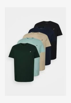 Pier One 5 PACK - T-Shirt Basic - Dark Green/beige/light Blue 13 Pier One 5 PACK - T-Shirt Basic - Dark Green/beige/light Blue -Pier One 7af36362bd71478faf64c035d446b9b1