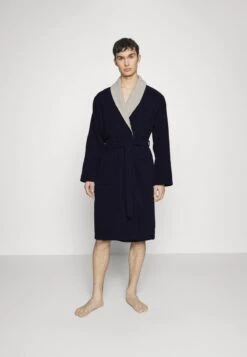 Pier One SHAWL TOWEL BATHROBE - Bademantel - Dark Blue -Pier One 7c83eaf5bba84c4aad1bbccb5c7fc5da