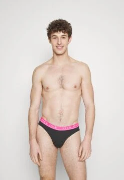 Pier One BRANDED WAISTBAND BRIEFS 3 PACK - Slip - Black