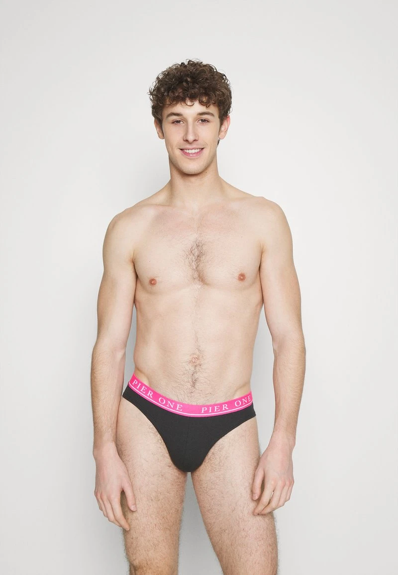 Pier One BRANDED WAISTBAND BRIEFS 3 PACK - Slip - Black 3 Pier One BRANDED WAISTBAND BRIEFS 3 PACK - Slip - Black
