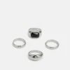 Pier One 4 PACK - Ring - Silver-coloured -Pier One aeadc63877f447f29230d35189ec1dd8
