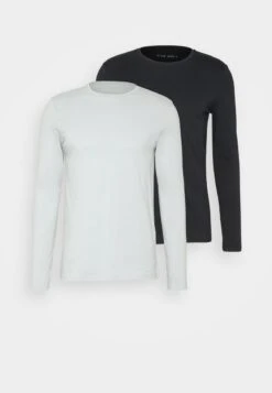 Pier One 2 PACK - Langarmshirt - Light Blue/dark Blue -Pier One dc80738cde5f4337a9bcdc73cf9d8dc9