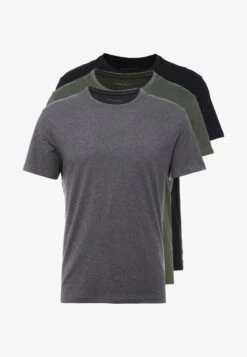Pier One 3 PACK - T-Shirt Basic - Black/grey/green 13 Pier One 3 PACK - T-Shirt Basic - Black/grey/green -Pier One df840033a7f04afda15f16c48ba7762b