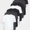 Pier One 7 PACK - T-Shirt Basic - Mottled Dark Grey/white/black 1 Pier One 7 PACK - T-Shirt Basic - Mottled Dark Grey/white/black -Pier One e7f6e83a5fc54fbaaa5e7624e6a8a452