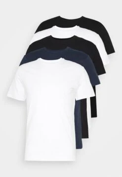 Pier One T-Shirt Basic - Black/white/blue -Pier One f1b37127ec2d45f98139c878d4f29450