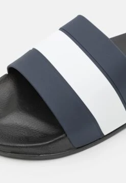 Pier One Pantolette Flach - Dark Blue/white -Pier One fca2b97369364691b5a9f753ac3a49a5